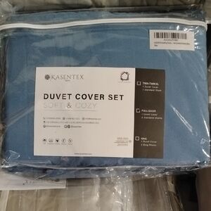 Queen Duvet Cover Set Soft & Cozy Blue